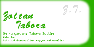 zoltan tabora business card